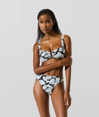 Calções de biquíni com estampado em leque