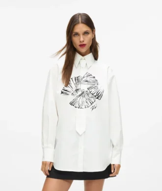Camisa de popeline com gravata