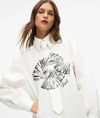 Camisa de popeline com gravata