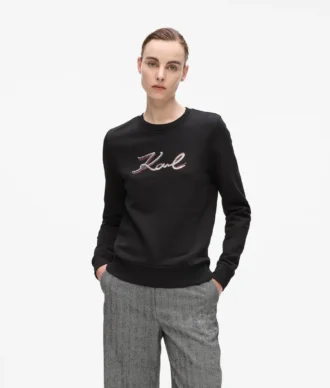 Camisola com logótipo em lantejoulas
