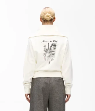 Camisola com meio fecho e esboço de Paris