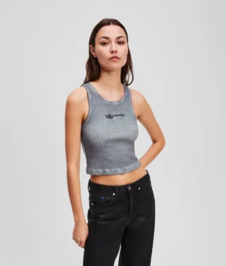 CAMISOLA SEM MANGAS COM CANELAS LAVADAS