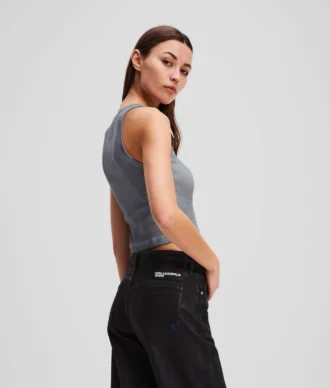 CAMISOLA SEM MANGAS COM CANELAS LAVADAS