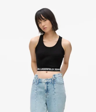 Camisola sem mangas com fita com logótipo