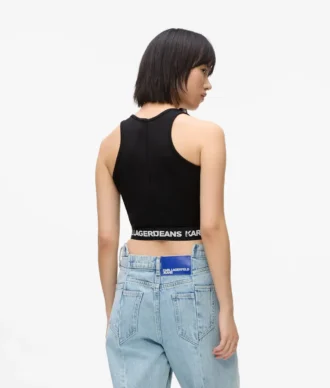 Camisola sem mangas com fita com logótipo