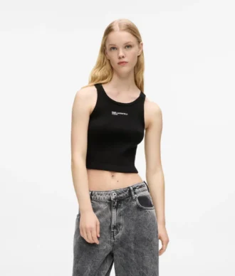Camisola sem mangas em malha