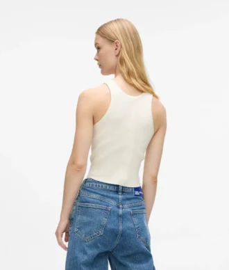 Camisola sem mangas em malha