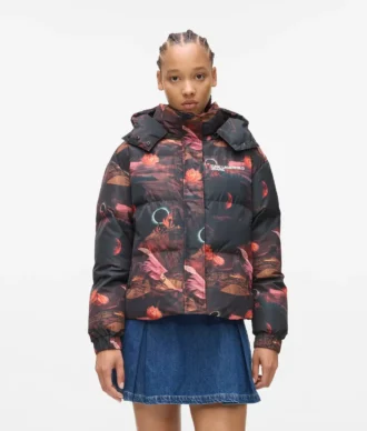 Casaco acolchoado com estampado integral