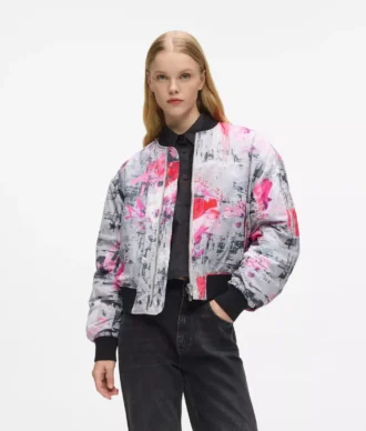 Casaco bomber com pintura integral