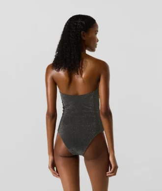 Fato de banho metálico com decote halter