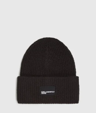 Gorro comprido com patch com logótipo