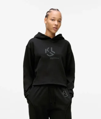 Hoodie com monograma cravejado