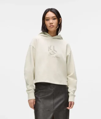Hoodie com monograma cravejado