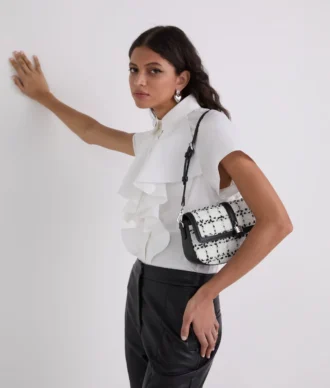 K/AUTOGRAPH PADLOCK BOUCLÉ SHOULDER BAG K/AUTOGRAPH PADLOCK BOUCLÉ SHOULDER BAG