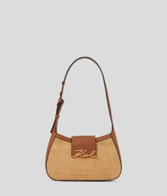 K/Signature bolsa de ombro pequena tecida K/Signature bolsa de ombro pequena tecida