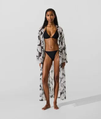 Kaftan com estampado em leque