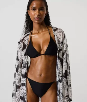 Kaftan com estampado em leque