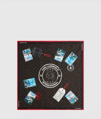 Lenço Ikon Monogram com carimbos de viagem