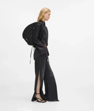 Mala de ombro em nylon brilhante